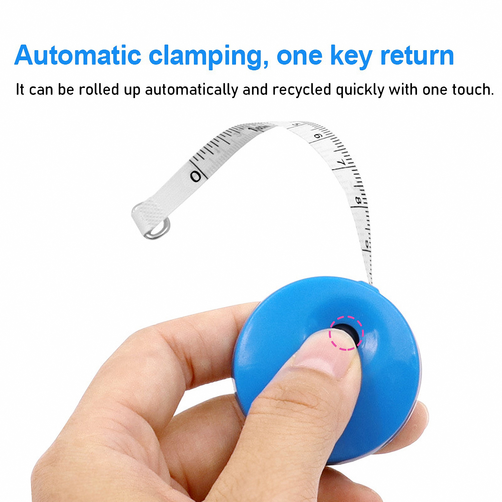 Dual-Sided Flexible Tape Measure with Keychain 2