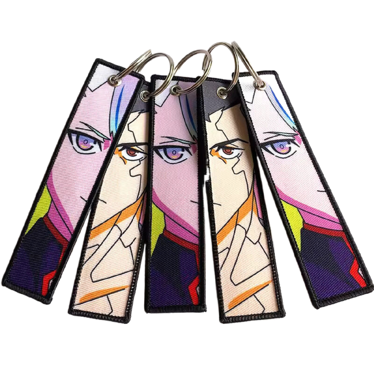 Full Color Fabric Keychain with Metal Ring 5