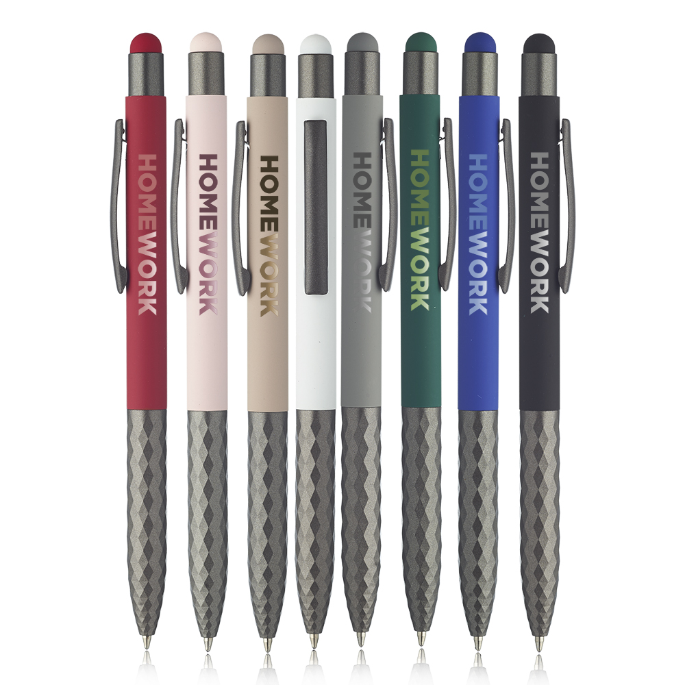 Geometric Aluminum Pen with Stylus Top 6