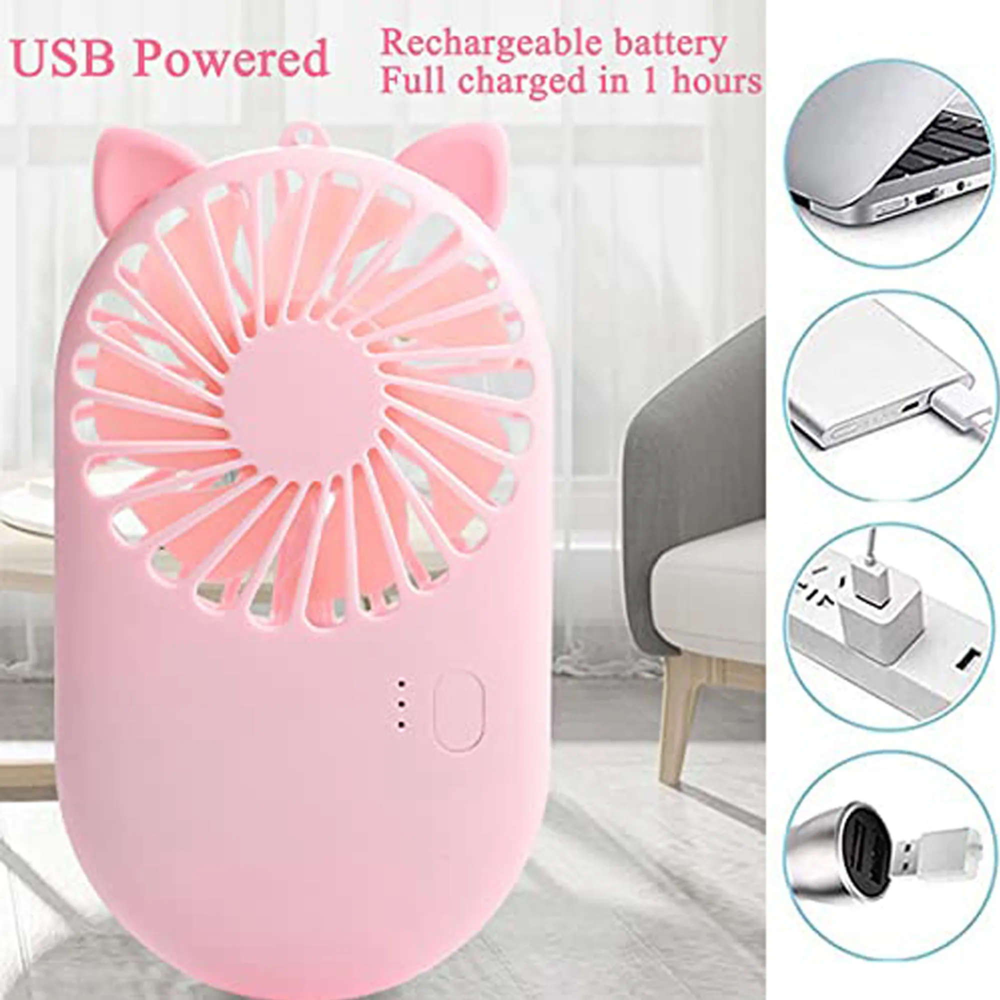 MOQ20PCS Mini Pocket Fan With Phone Holder 5