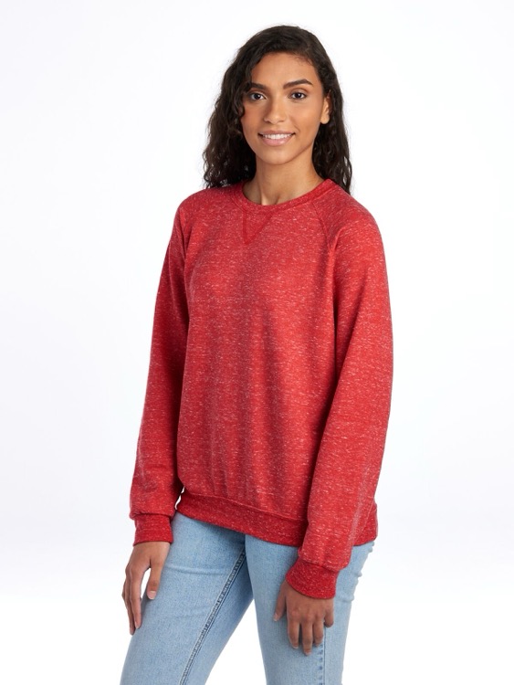 JERZEES Snow Heather Ring-Spun Unisex Raglan Crew 24