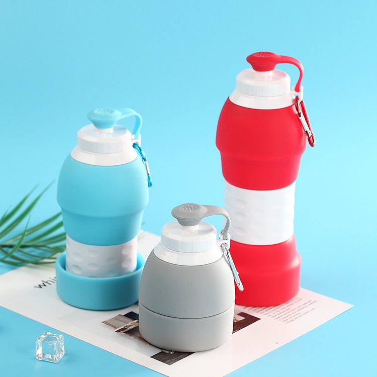 20 oz Food Grade Silicone Folding Water Bottle 9