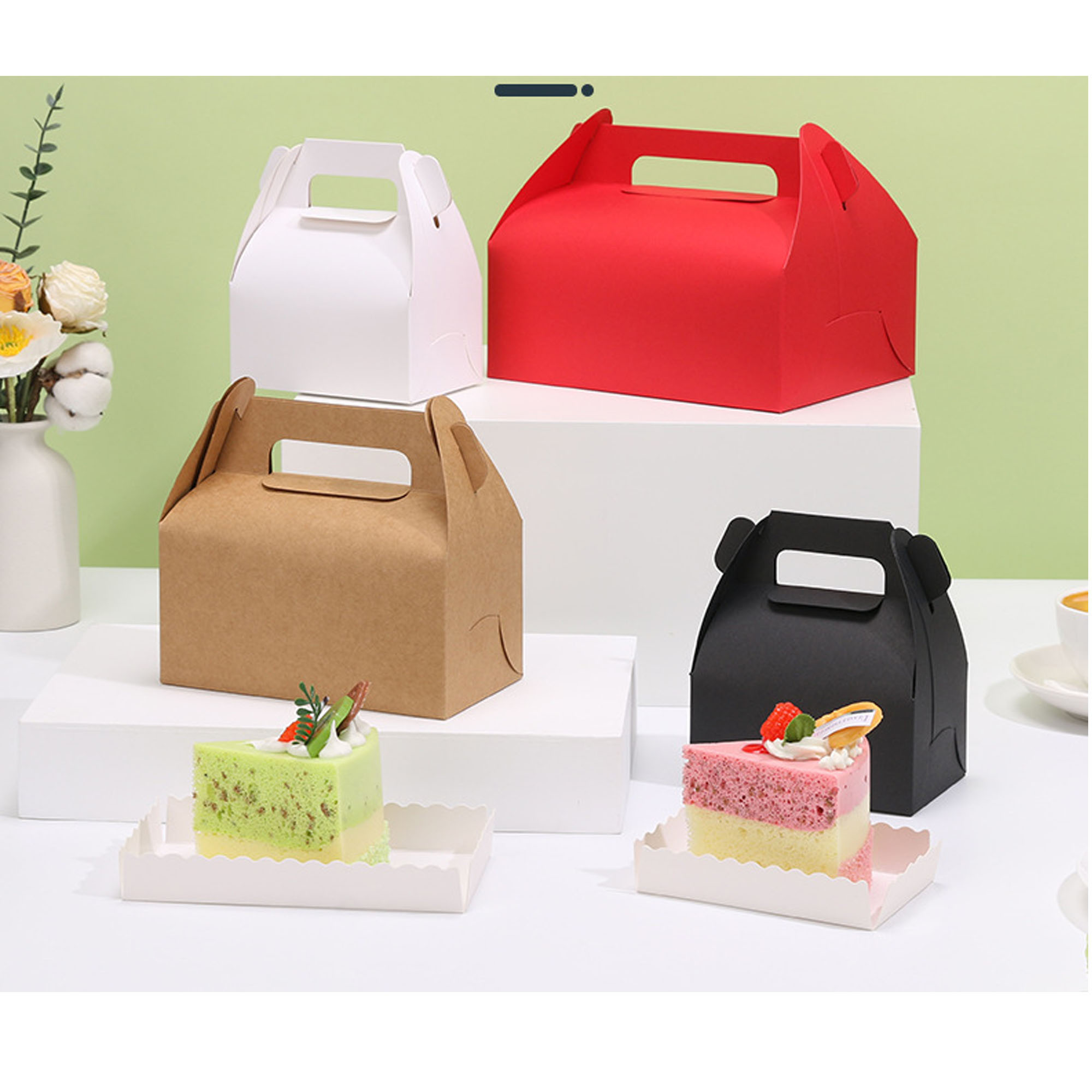 Eco-friendly Kraft Paper Cake Packaging Box for Bakeries 5