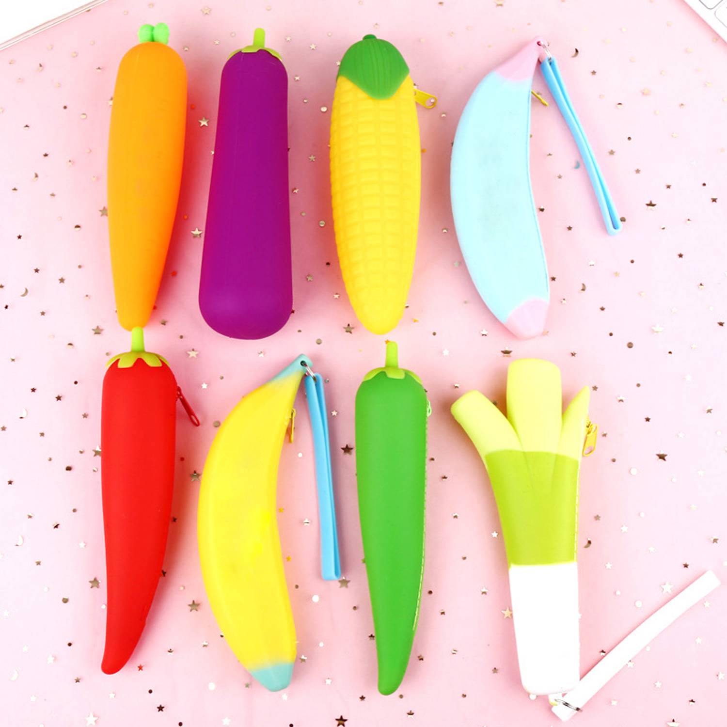 Fruit And Vegetable Student Stationery Silicone Pencil Case 4