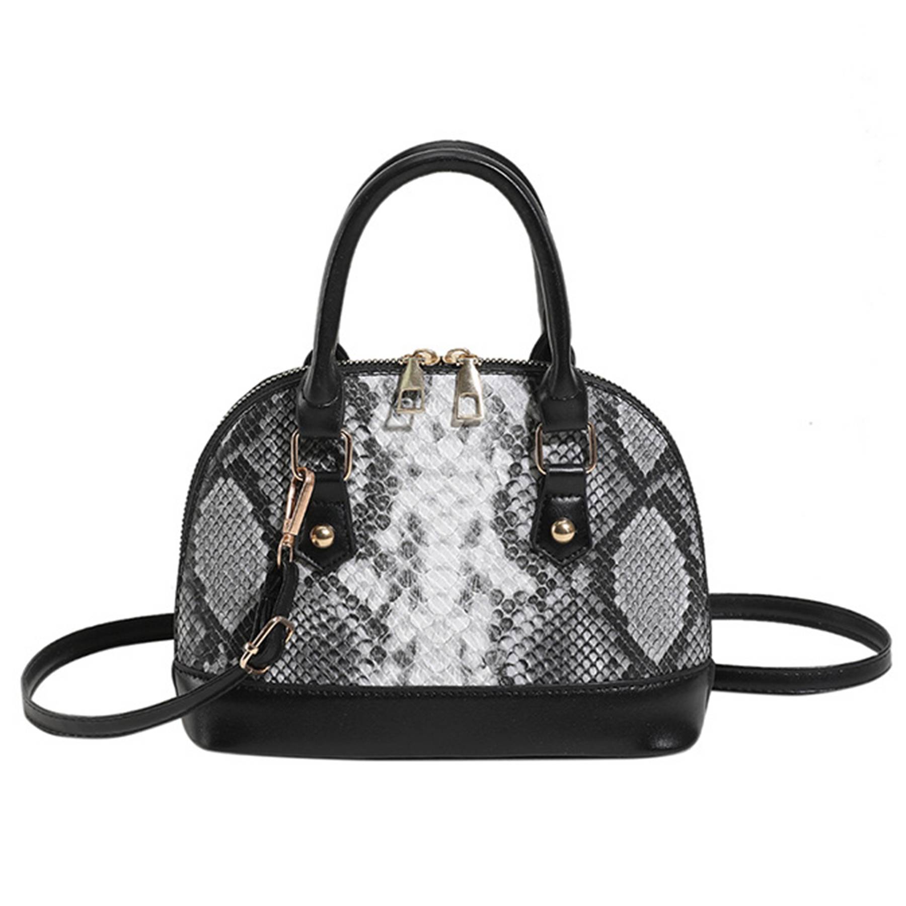 PU Contrasting snakeskin one-shoulder cross-body bag 9