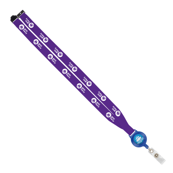 IMPORT 3/4" Polyester Lanyard with Retractable Badge Reel and IPH7 back of neck convenience release. 98