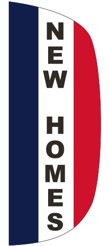 "NEW HOMES" 3' x 8' Message Flutter Flag 1