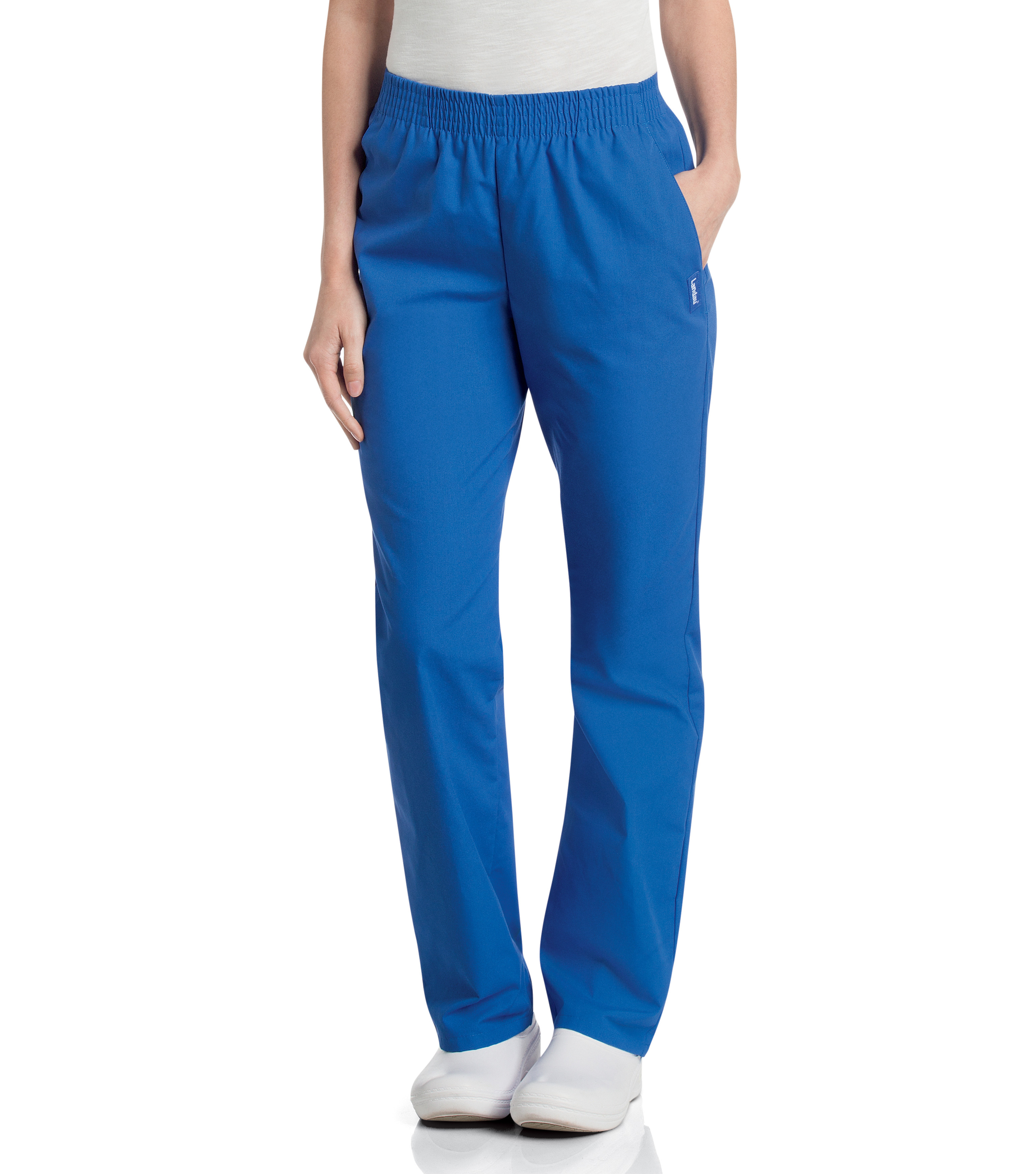Landau - Essentials - Women's Two-Pocket High-Rise Elastic Waist Straight Leg Pant 30