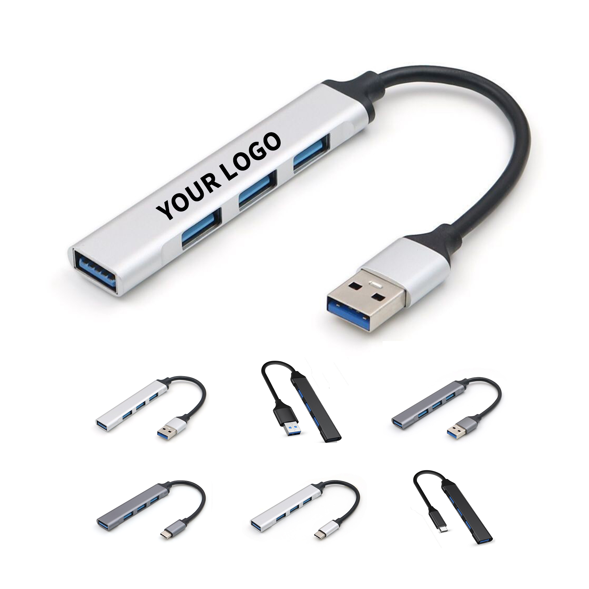 Ultra Slim Multi Port Data Hub 3.4" Length X 0.8" Width 4