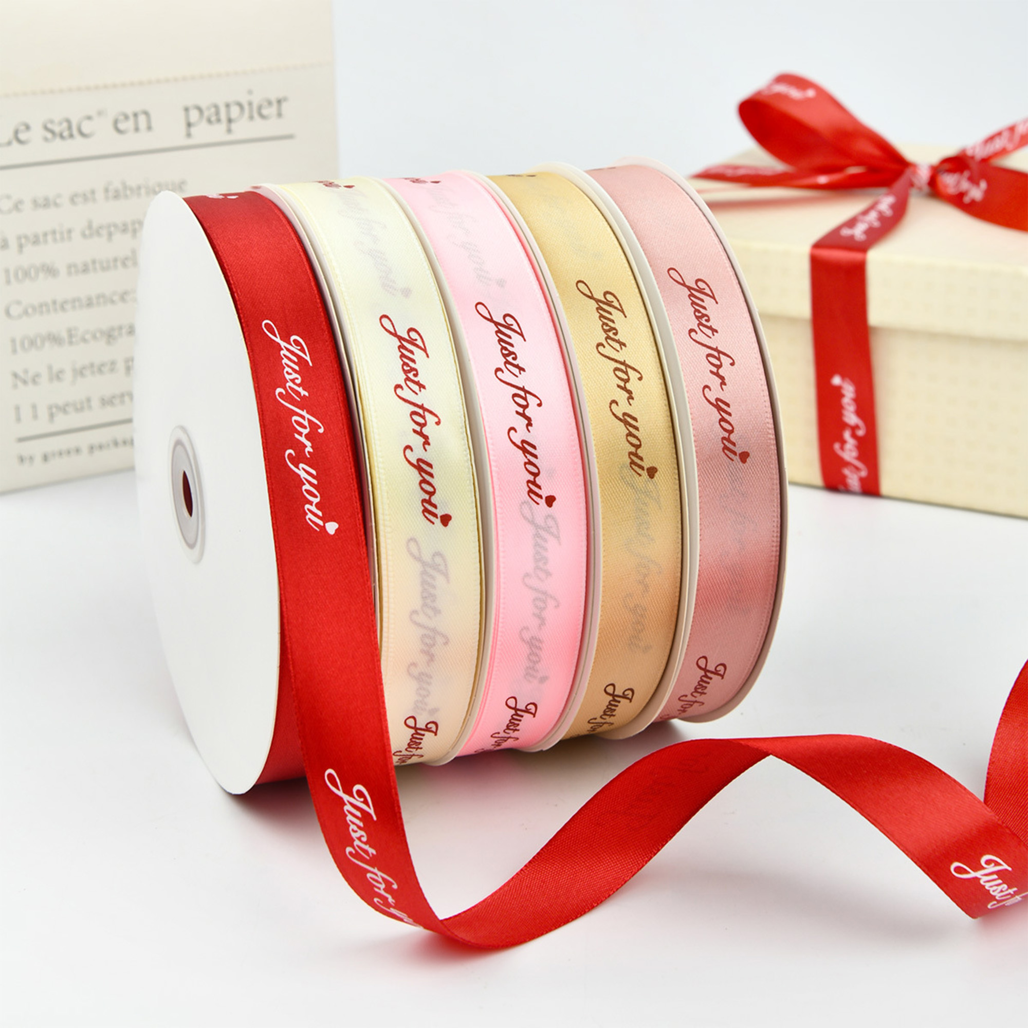 100 Yards 4/5" Wide Custom Polyester Ribbon 3