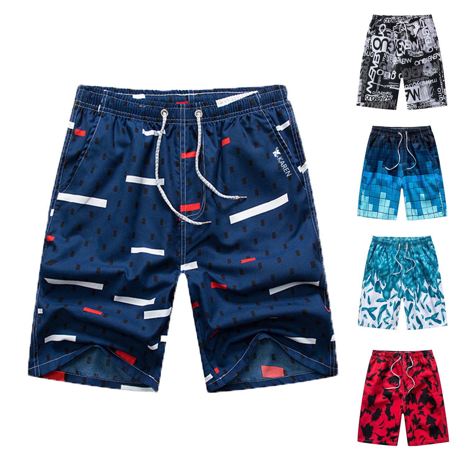 Men's Summer Polyester Quick Dry Beach Shorts 2