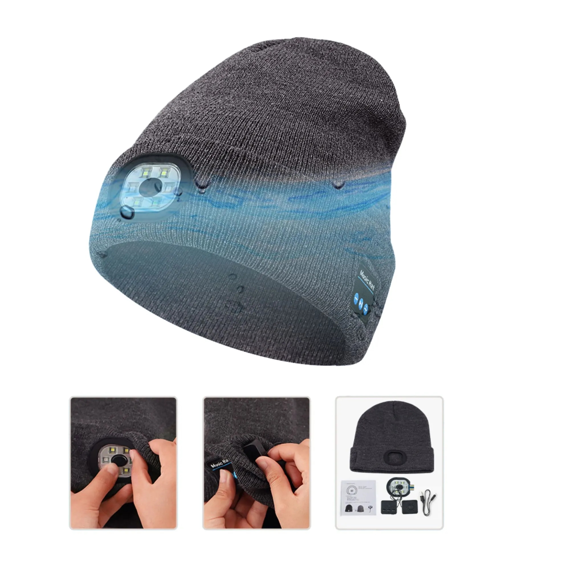 Bluetooth Music Knitted Hat with LED Luminous Lighting 1