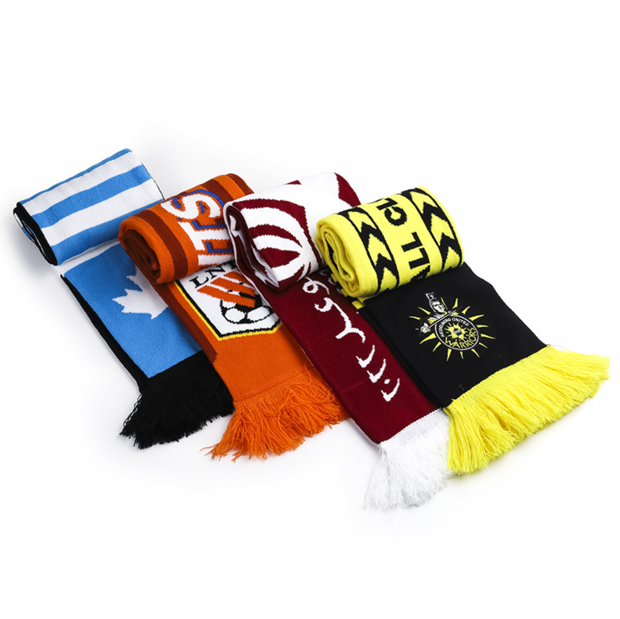 Jacquard Knitting Sports Fan Scarf with Tassels 3