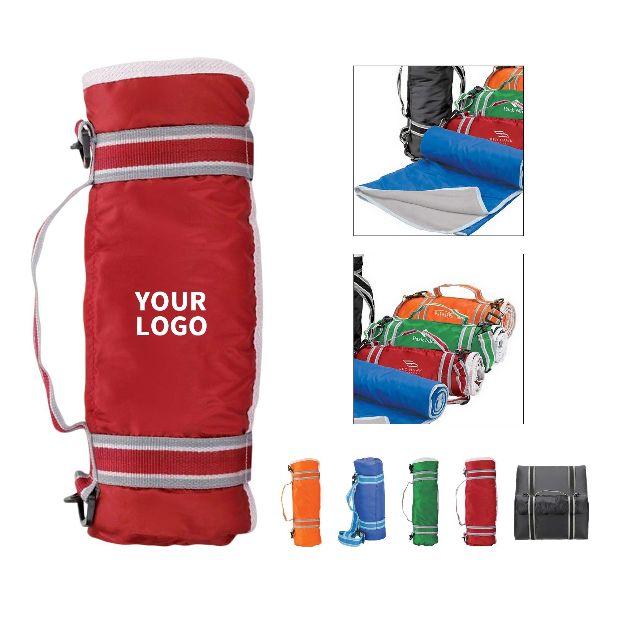 Roll Up Fleece Picnic Blanket 57" x 48" 5