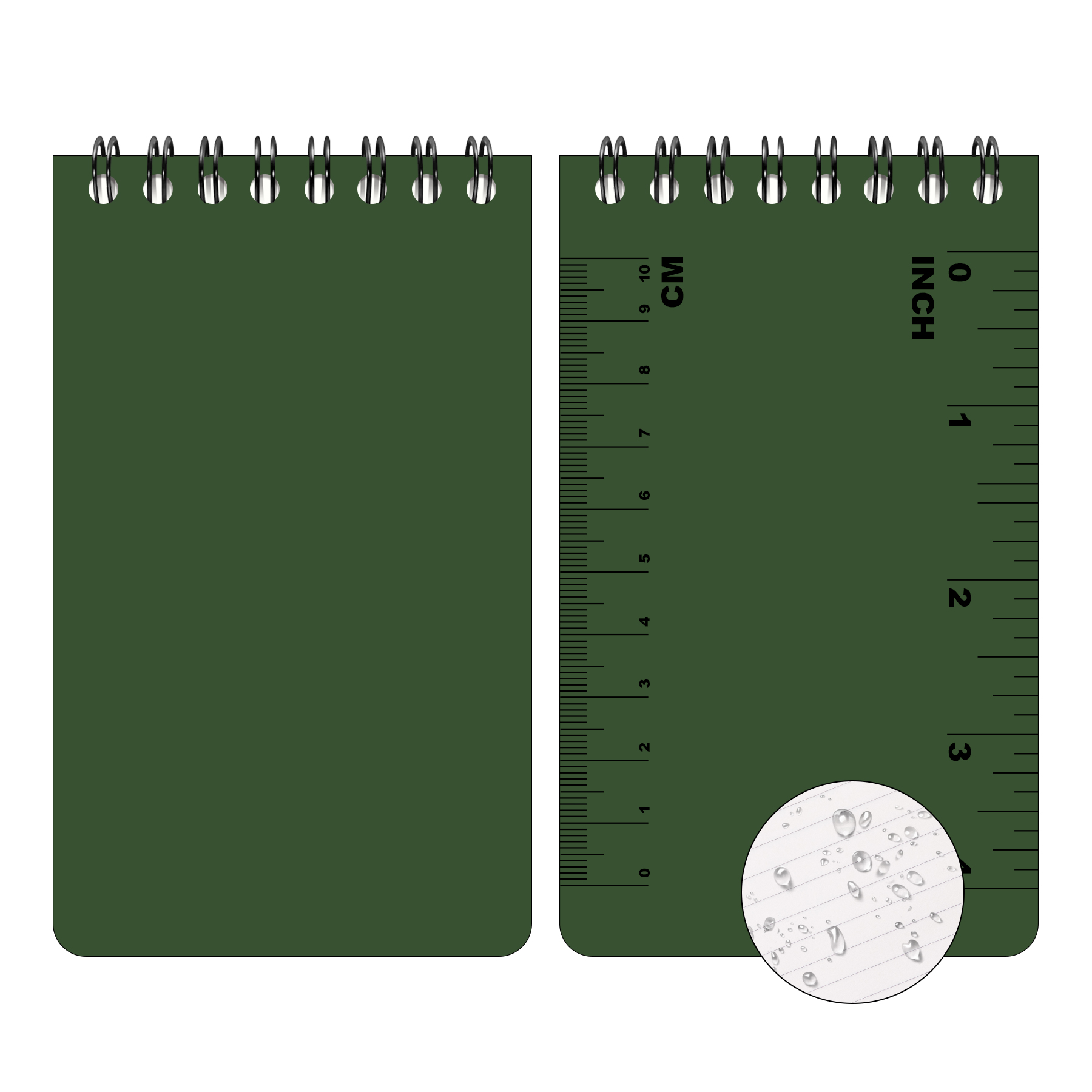 Portable Waterproof Mini Coil Notebook With Scale (50 Sheet ) 4