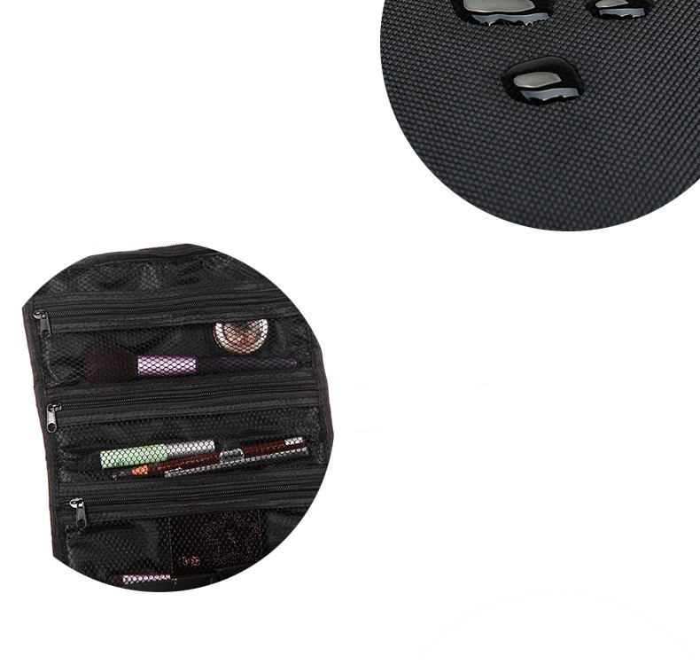 Black Travel Makeup Bag Storage Box For Women 7