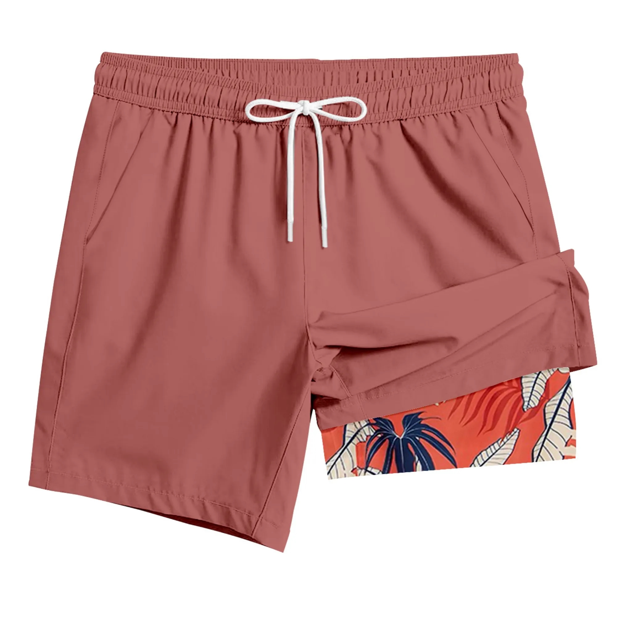 2-In-1 Tropical Print Beach Shorts 6