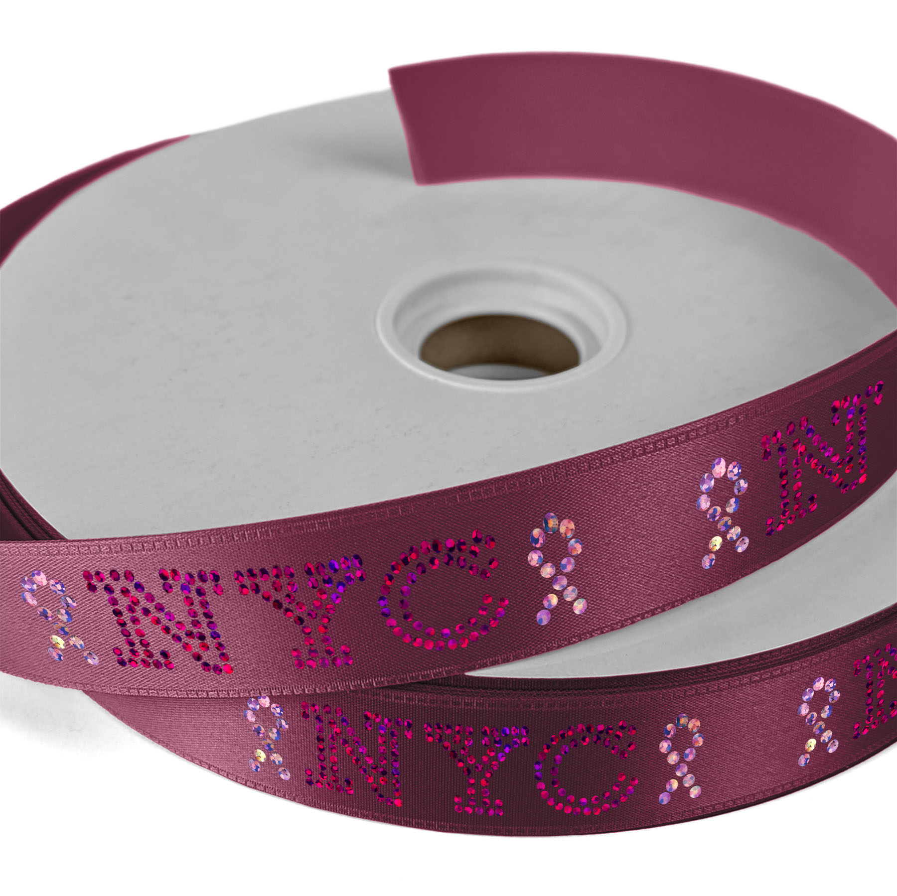 1" Badge Satin Ribbon - 25yd Roll - Sparkle 22