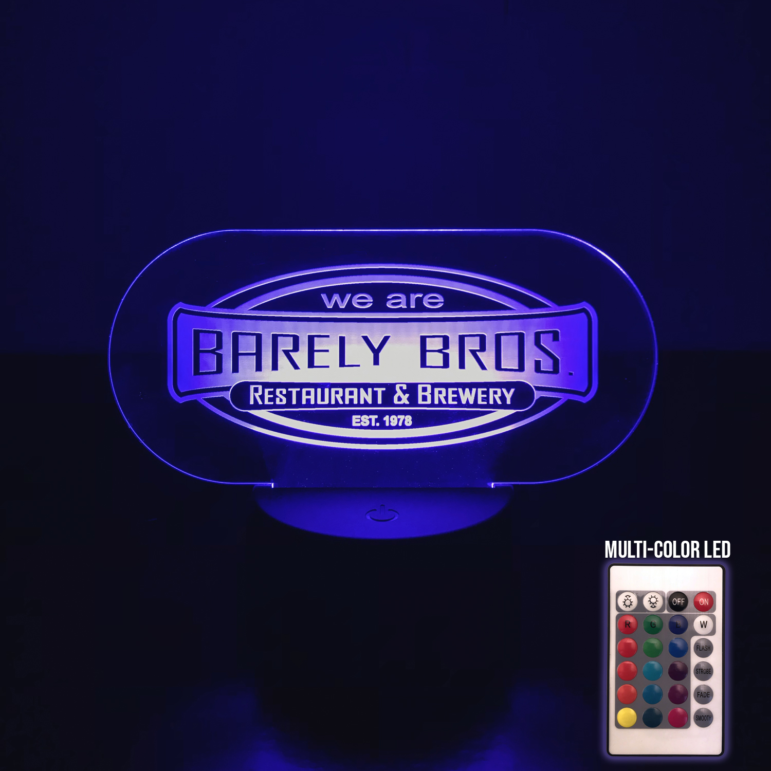 Acrylic LED Display With 3.5" Round Base 12
