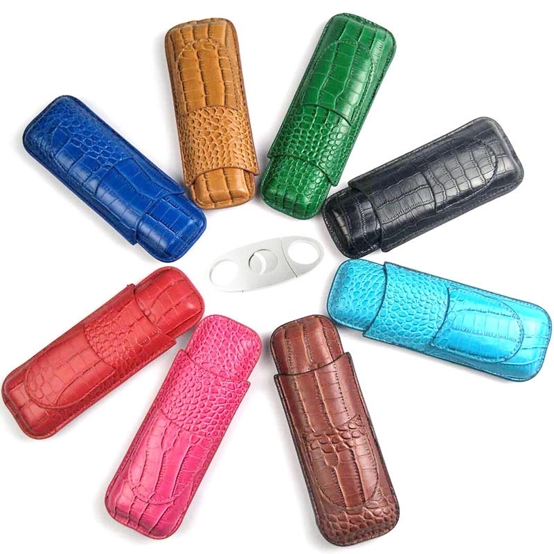 Portable Genuine Leather Cigar Case 4
