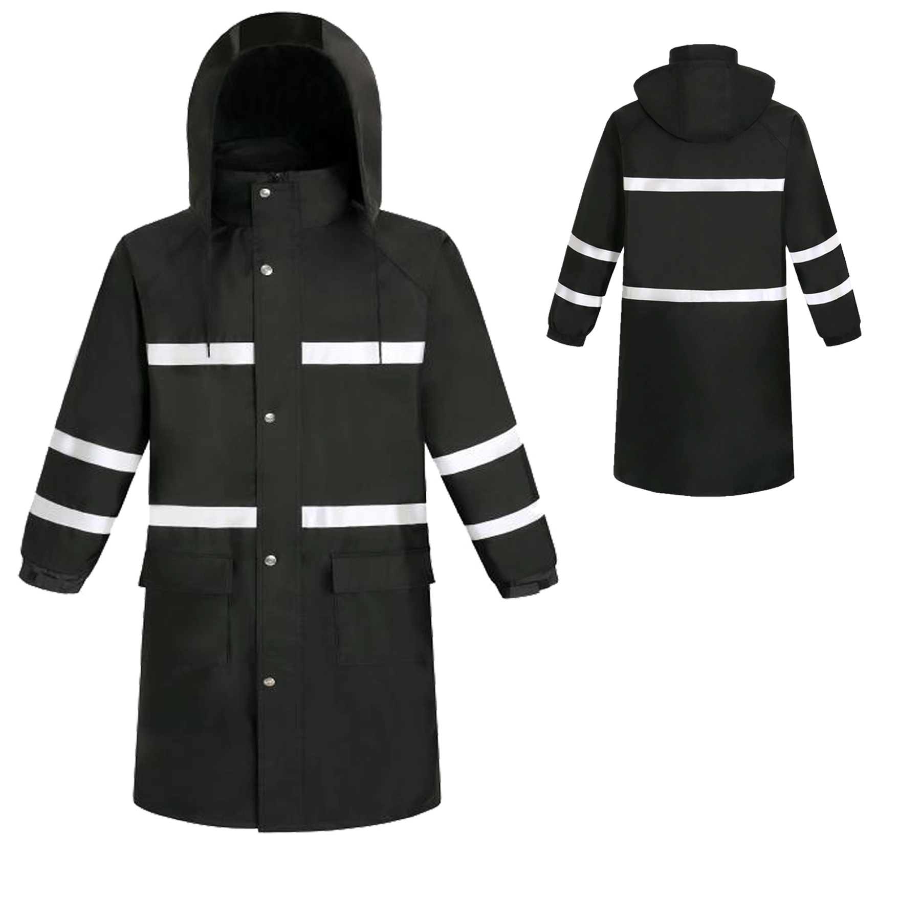 Reflective Adult Waterproof Long Raincoat 3