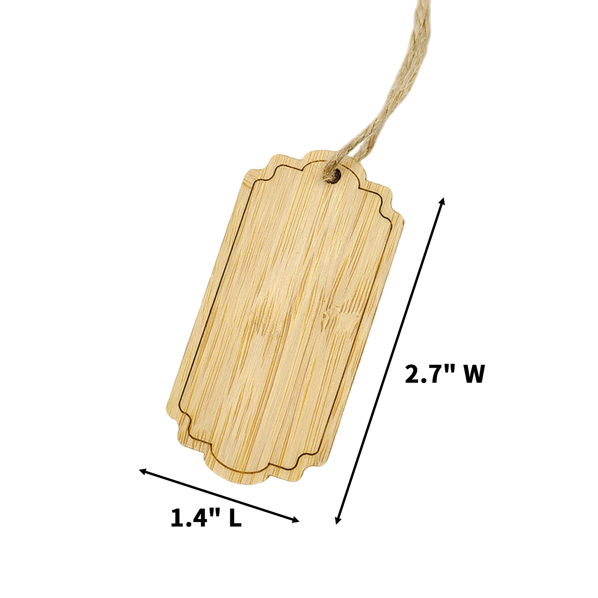 Bamboo Bookmark Tag Blank 1.4" Length X 2.7" Width 8