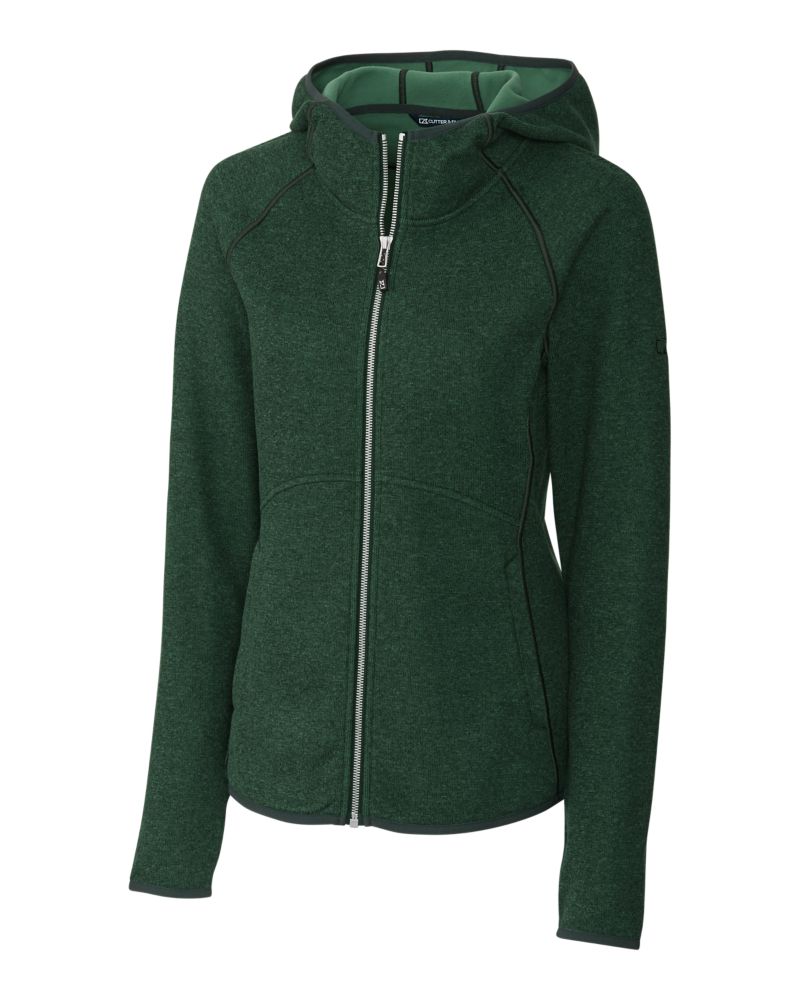 Cutter & Buck Mainsail Sweater-Knit Womens Full Zip Hooded Jacket 50