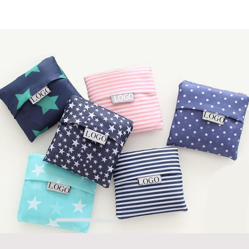 Folding Grocery Travel Bag with stars or lines decoration 2