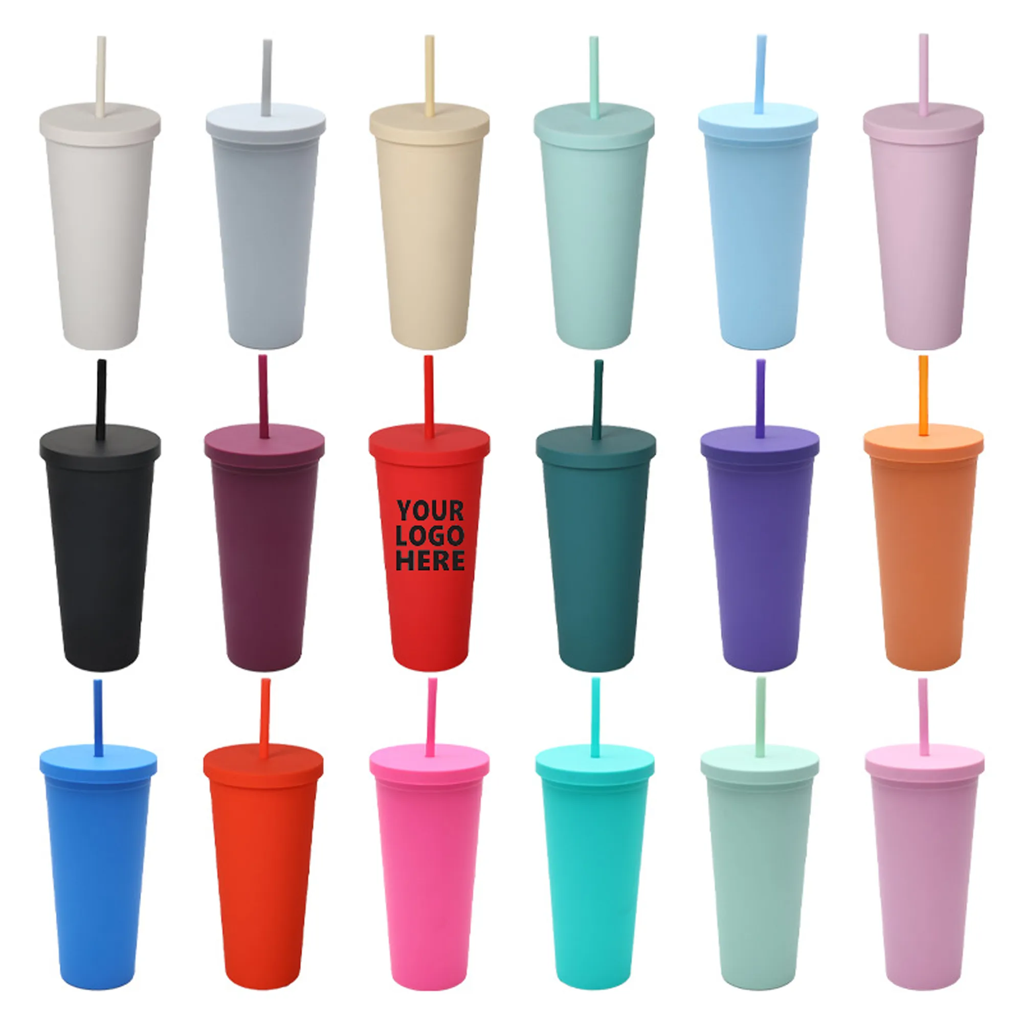24 OZ Custom Colored Plastic Cups 2