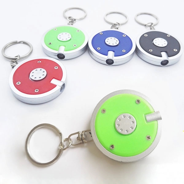 Custom Round Shaped LED Flashlight Keychain 8