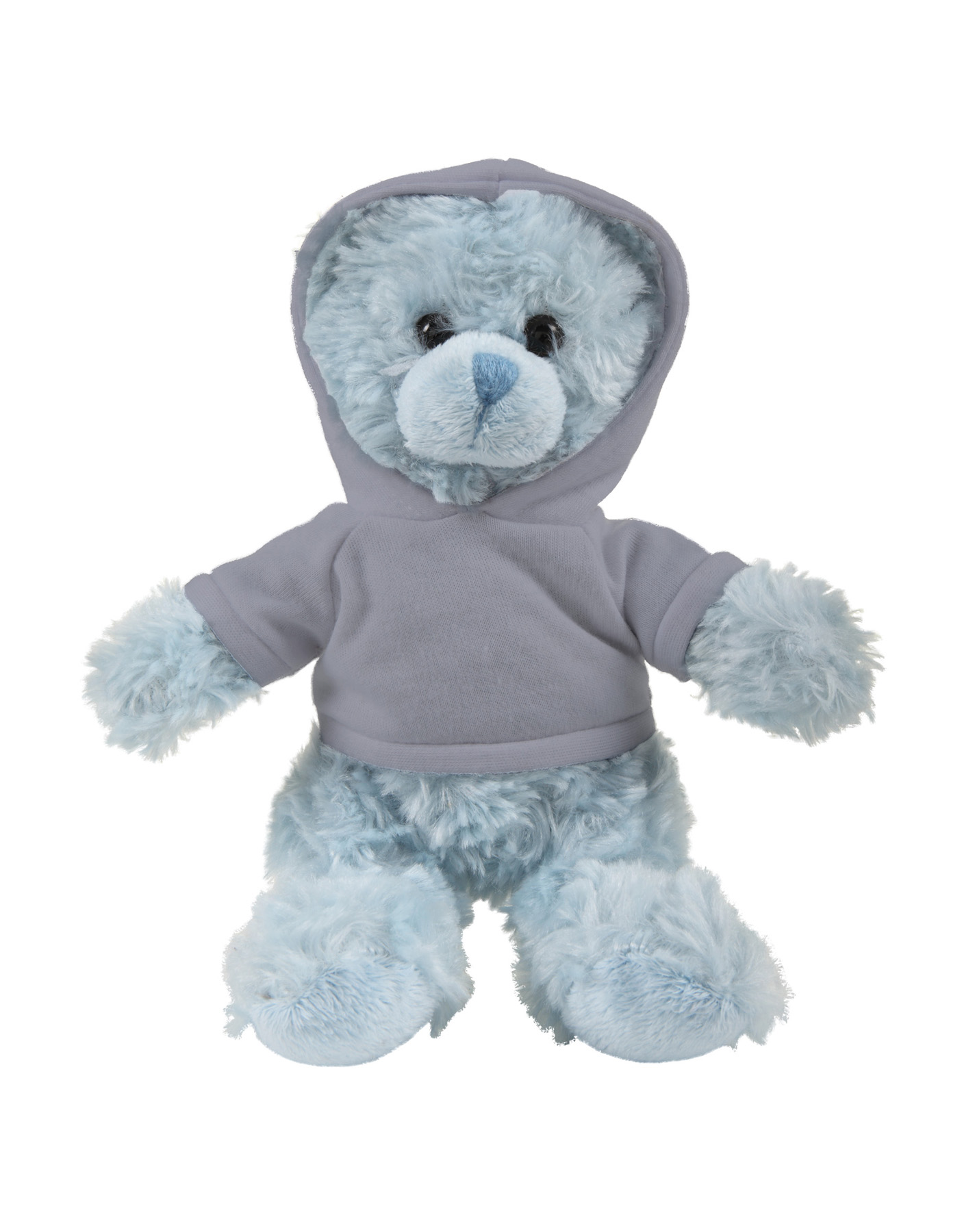 soft plush Blue Curly Sitting Bear with hoodie 5