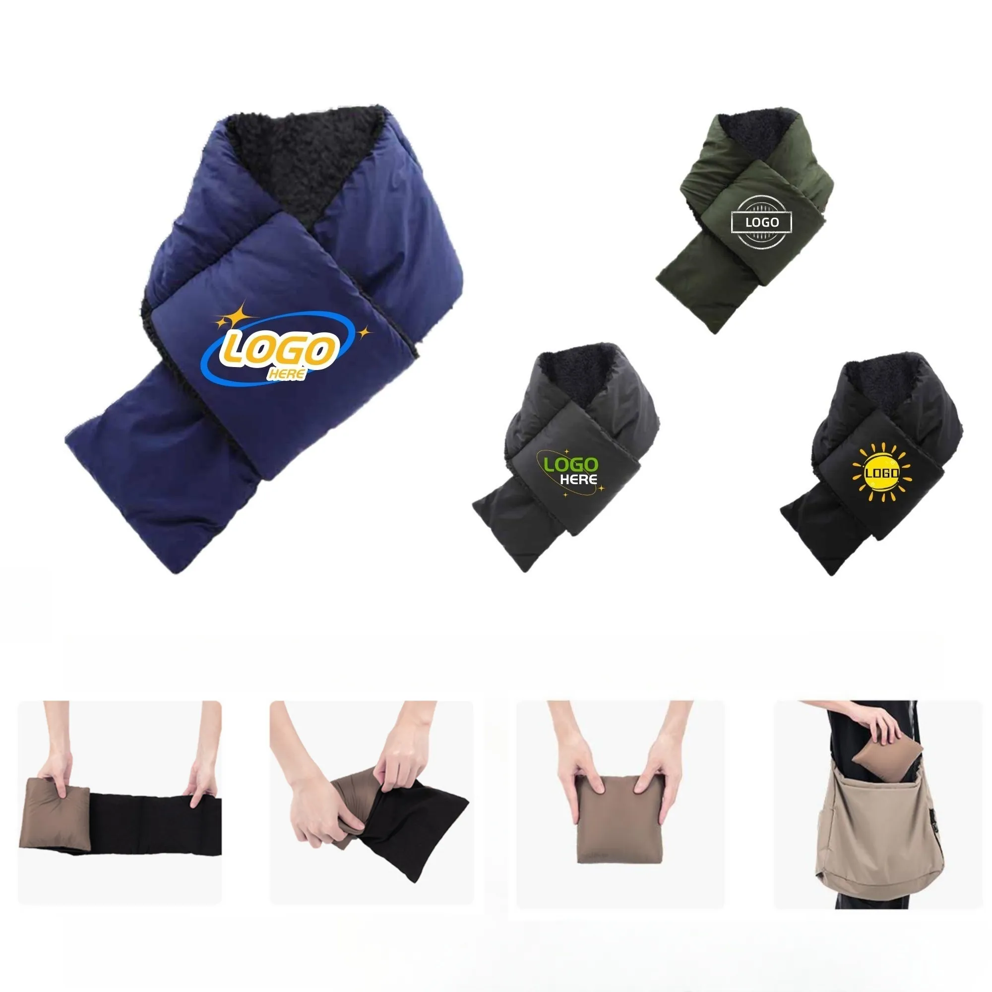 Thickened Winter Scarf Neck Warmer With Cotton Filling MOQ50 1