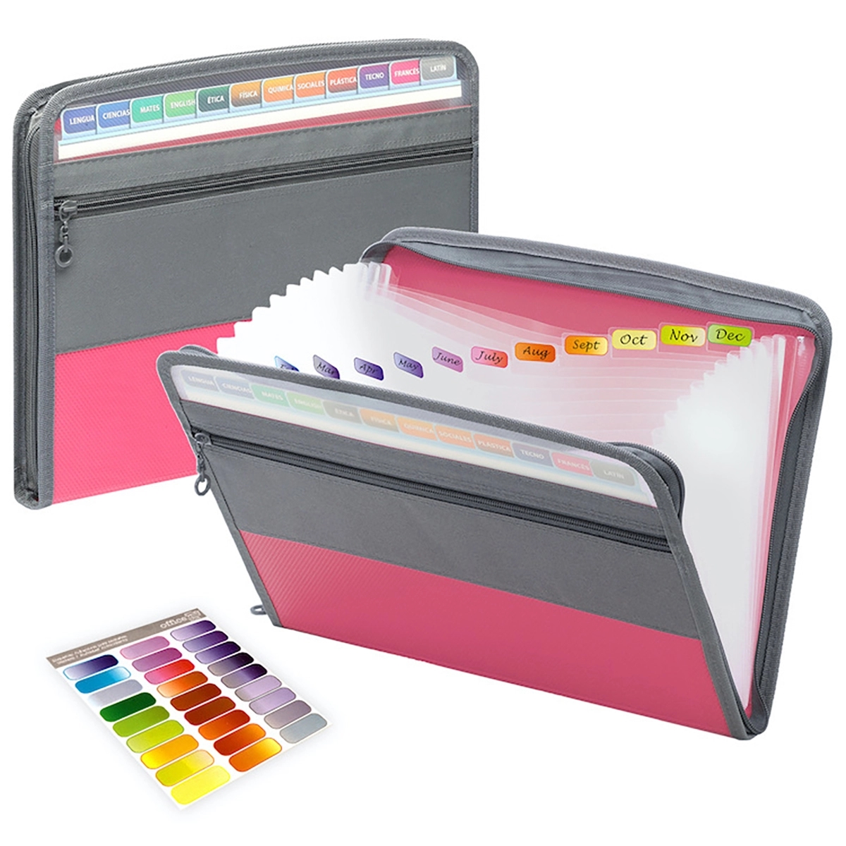 Expanding Accordion File Folder with Zipper Closure 8