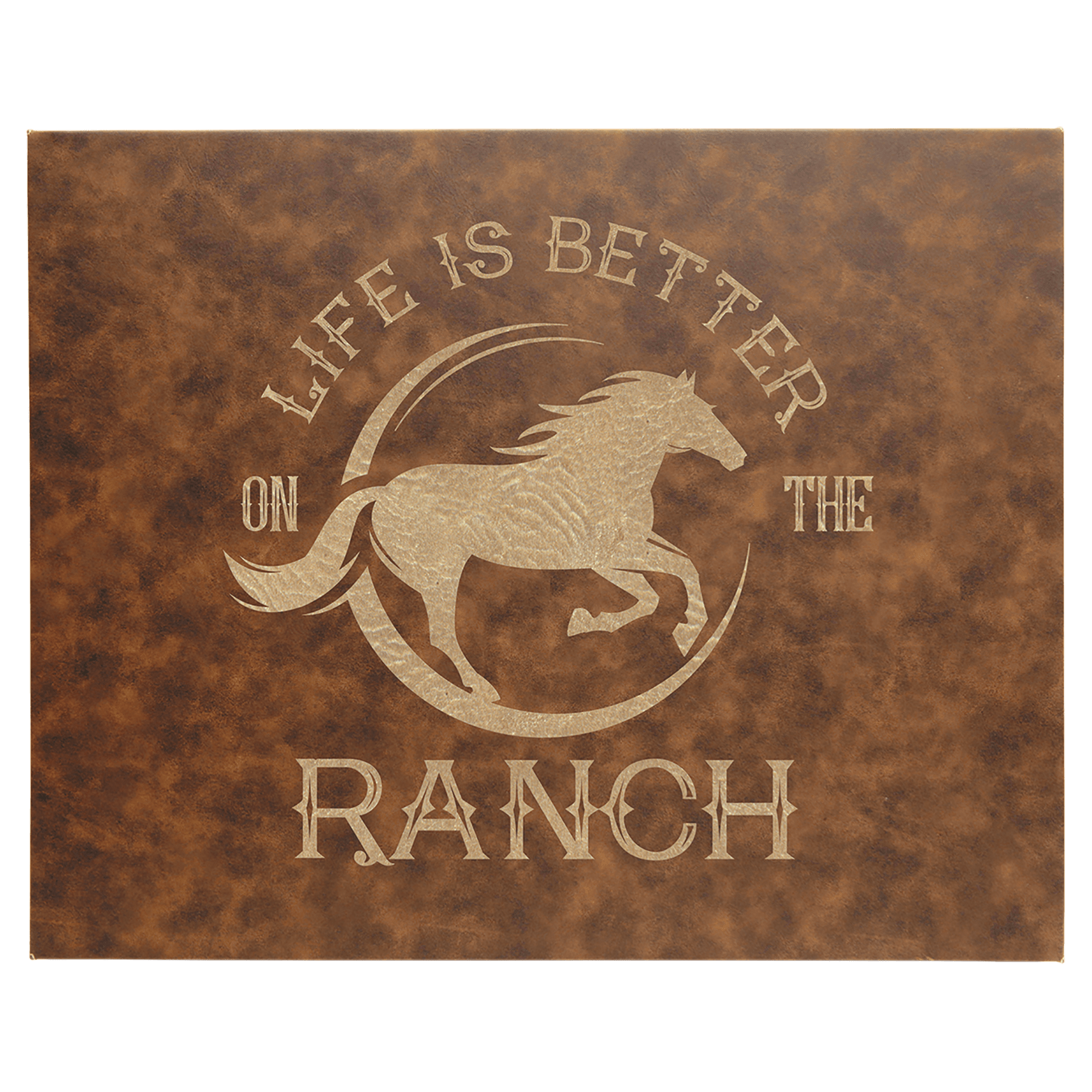 12" x 18" Rustic/Gold Leatherette Wall Decor with Sawtooth Hanger 2