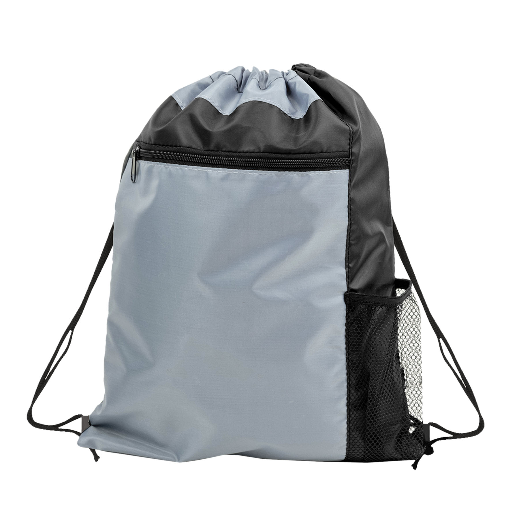Color Block Drawstring Backpack w/Side Mesh Pocket 8