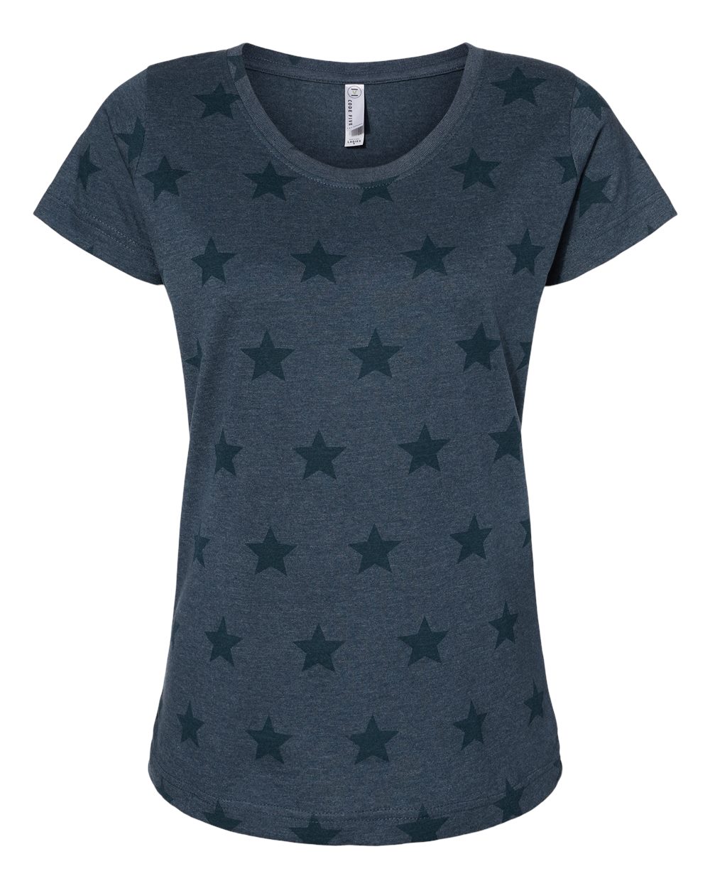 Women's Star Print Scoop Neck Tee - 3629 42