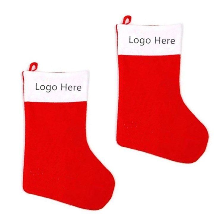 Christmas Santa Stocking Red Felts Hanging Sock 2