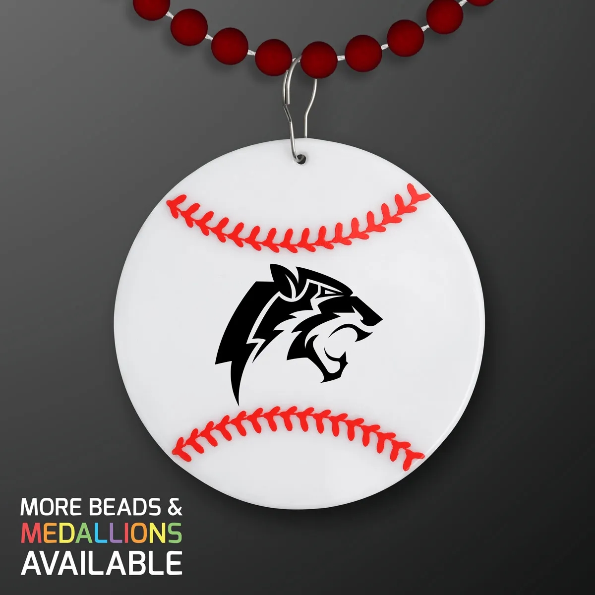 Baseball Medallion with Beaded Necklace (Non Light Up) 29