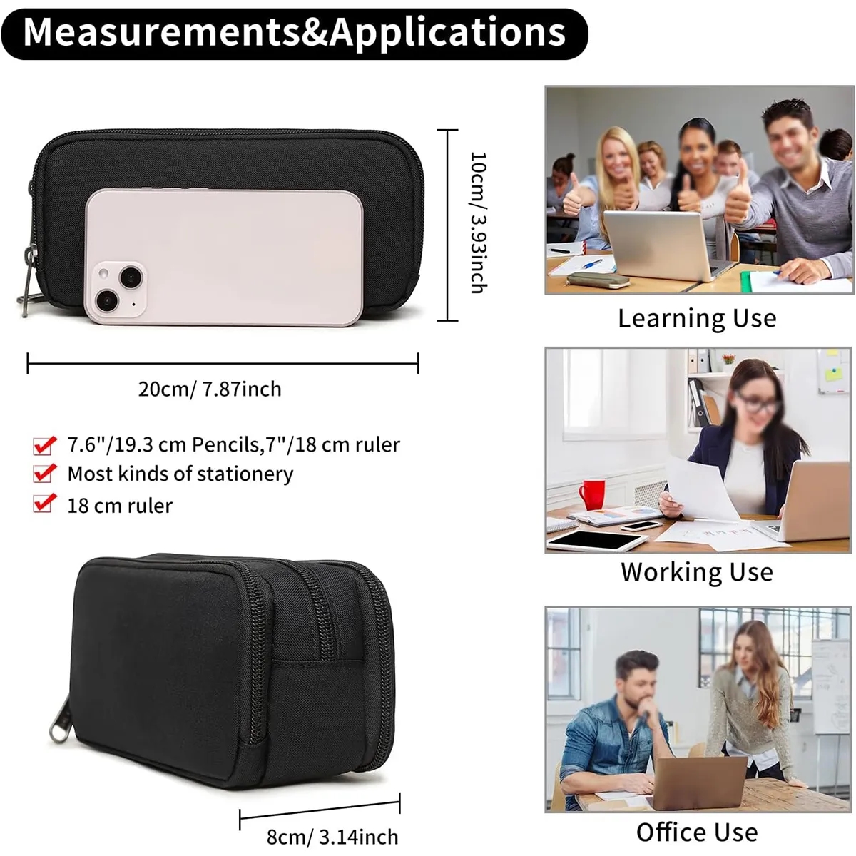 Custom Large Capacity Stationery Multifunctional Pen Bag 5