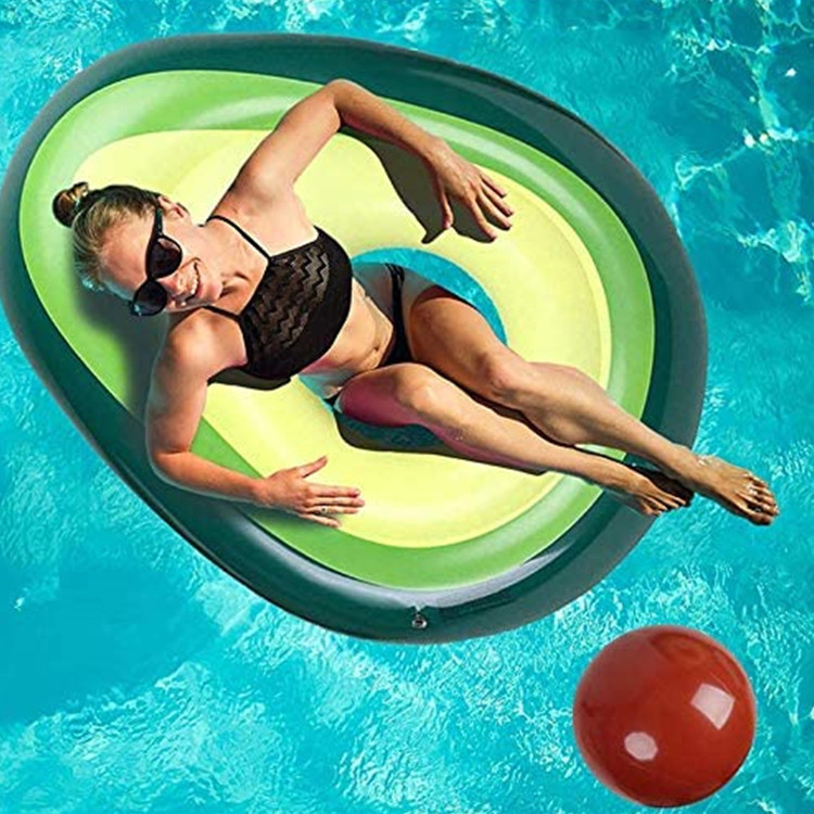 Inflatable Avocado Pool Float Floatie With Ball 2