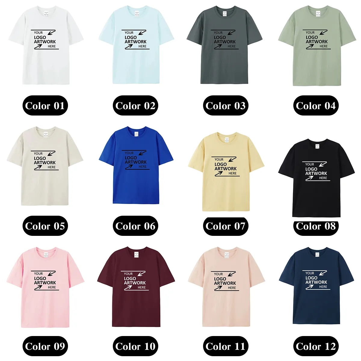 Custom 230g Heavyweight Tshirt Bulk Order Wholesale Supplier 3
