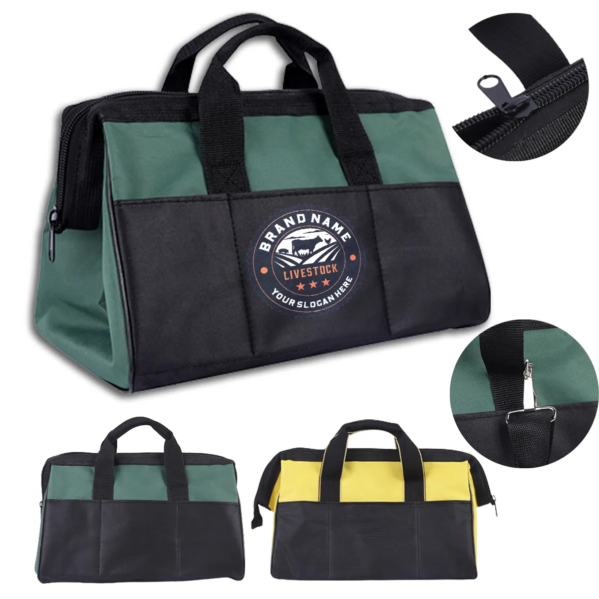 Thickened Large-capacity Custom Zippered Tool Tote Bag 4