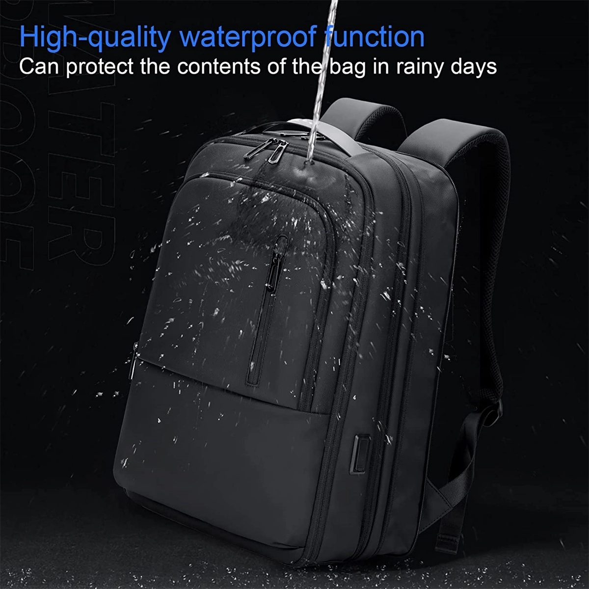 Slim Laptop Backpack For Men Expandable 15.6 Inch 5