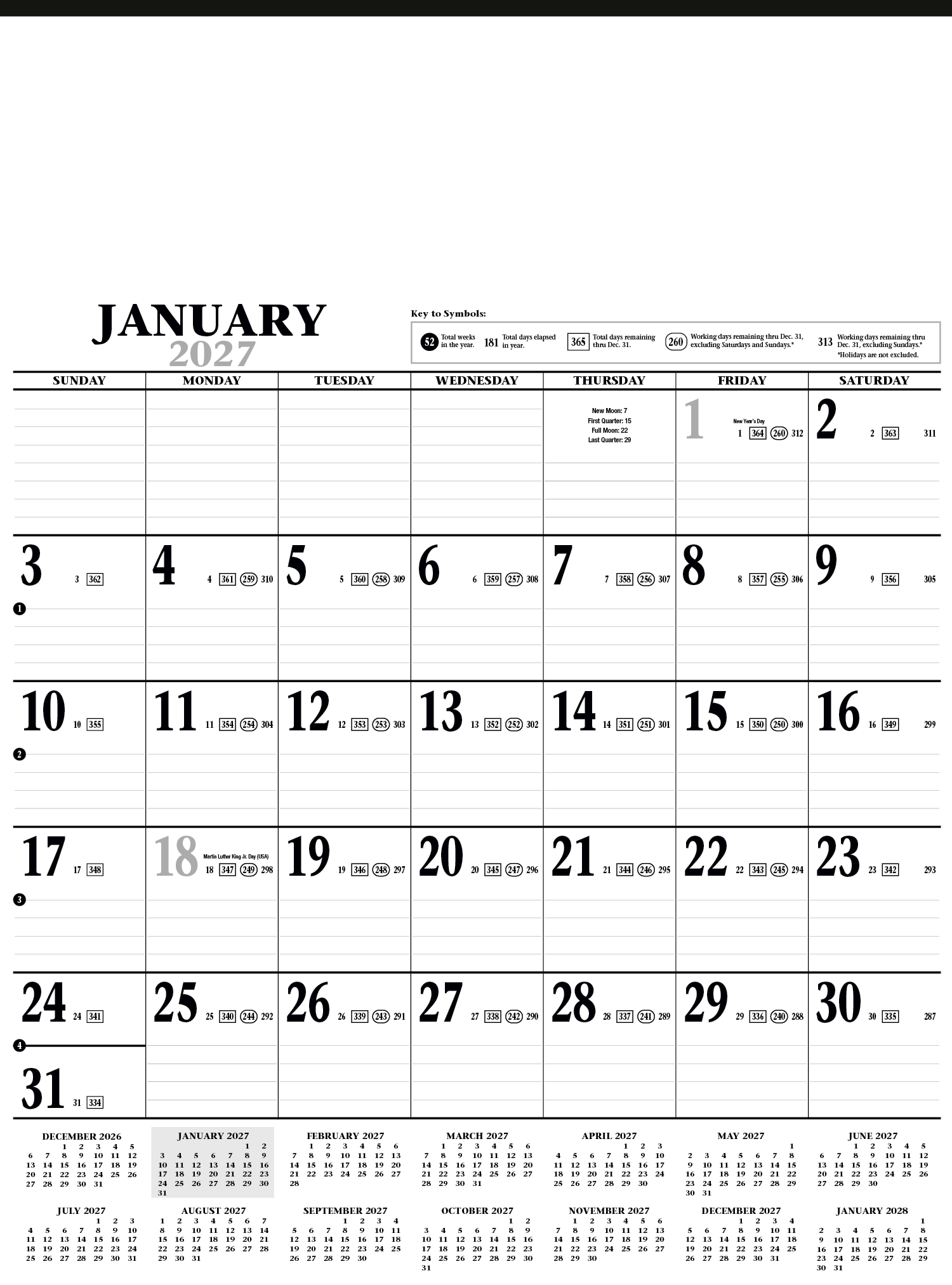 HotLine® Products Large Contractor Calendar 11