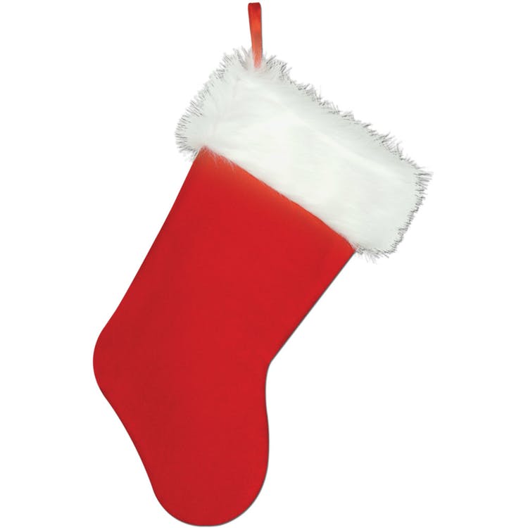 Plush Christmas Stockings - Red 15" 1