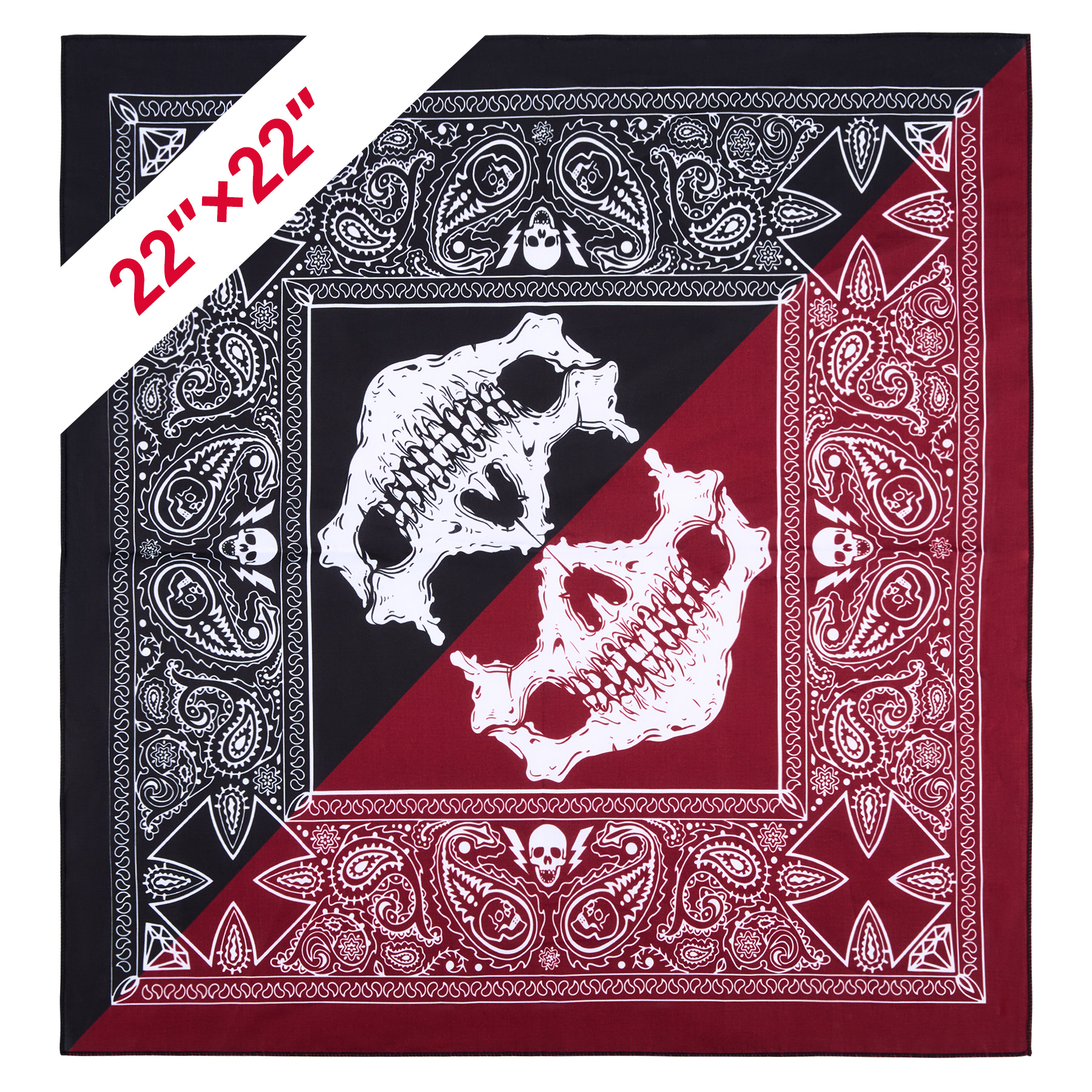 100% Cotton Square Bandanna (22x22 Inch) 18