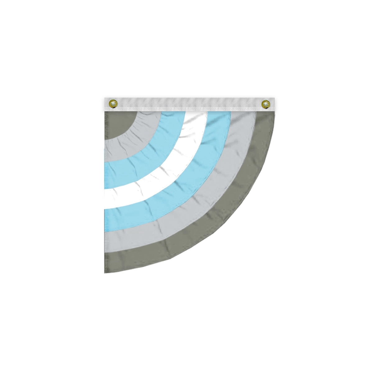 3'x3' Demiboy Pleated Half Fan- Right Side 1