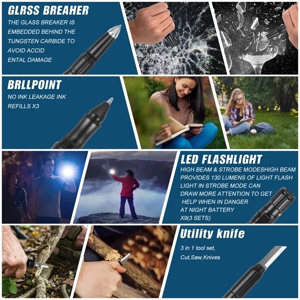 9 in 1 multifunctional Tactical pen 3