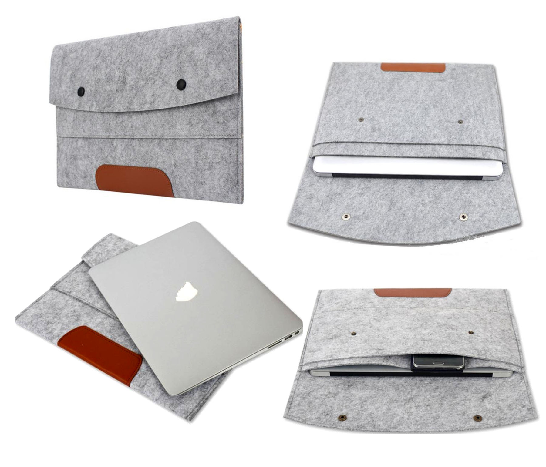 iBank ® 13" Felt Sleeve Case with pocket for Laptop Tablet 1