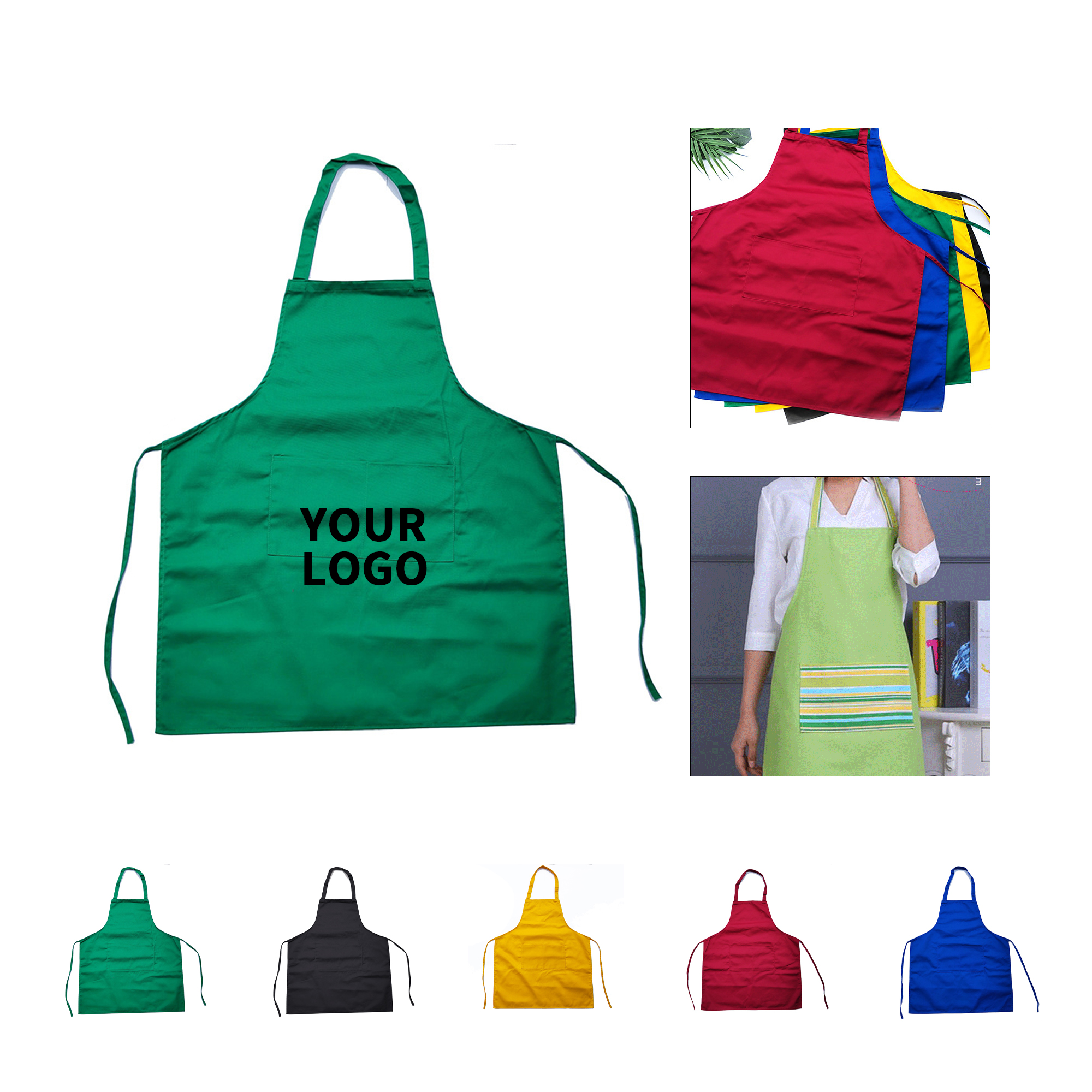Polyester Kitchen Apron With Pocket 4